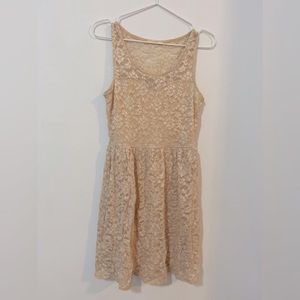 Pink Lace Dress With Sweetheart A Neckline